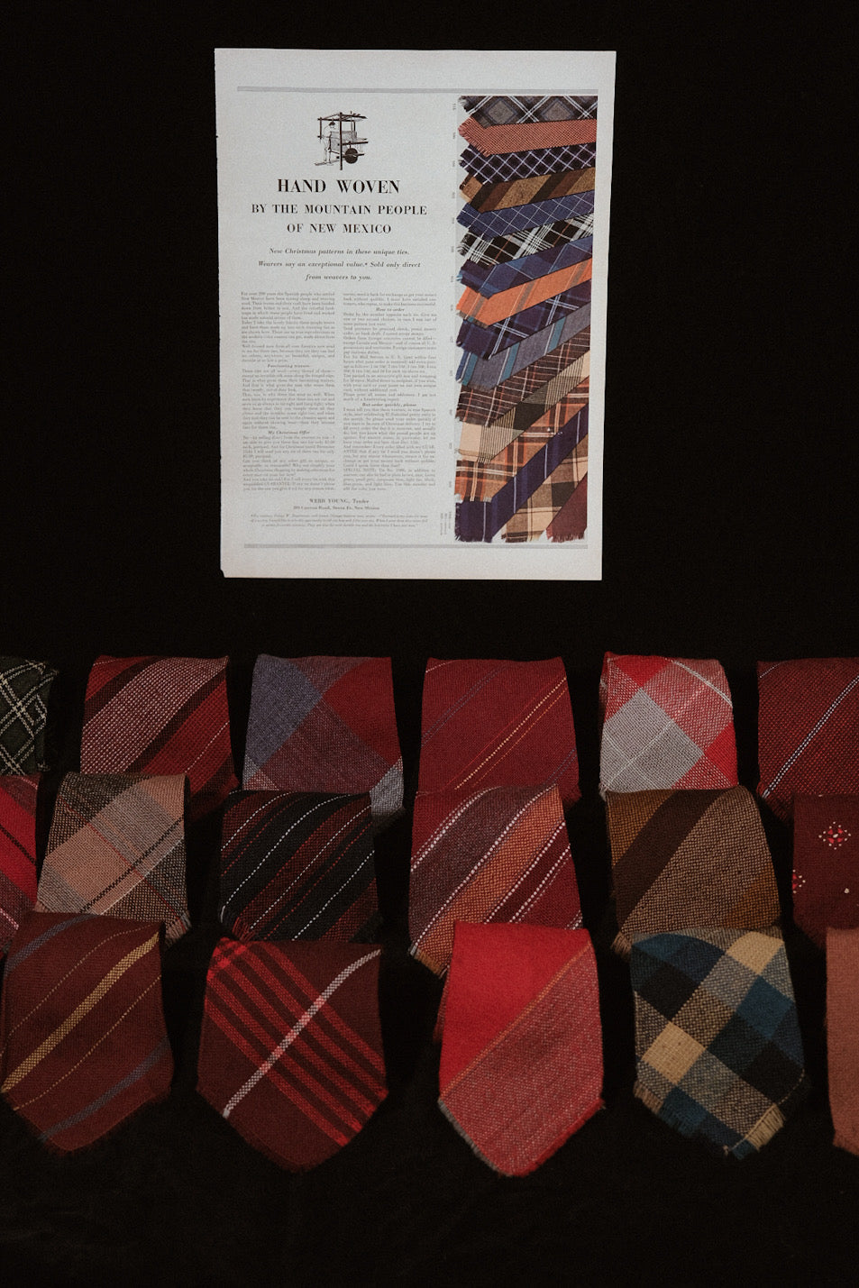 Red & Navy Striped Native American Tie By Webb Young