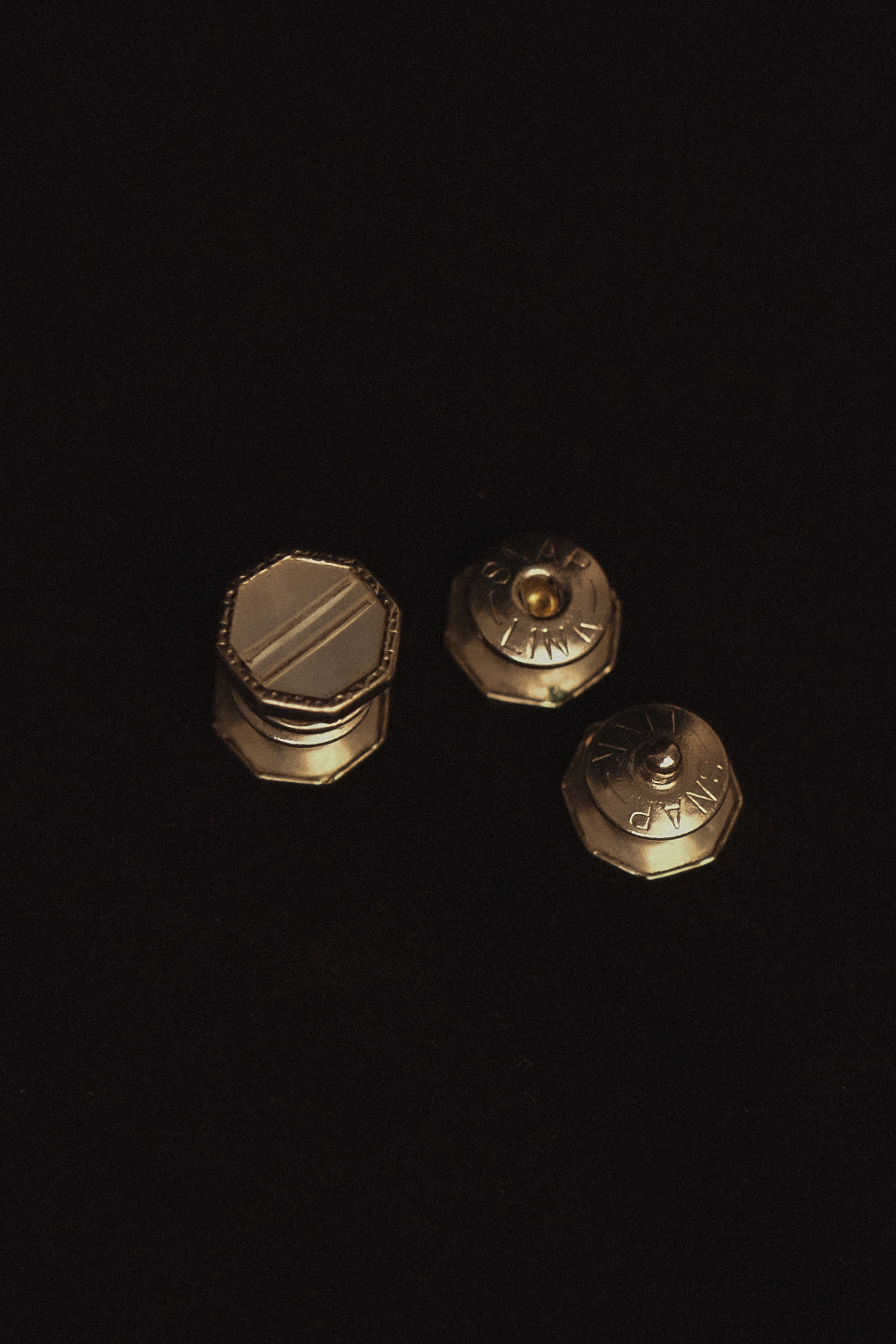 Original 1920's Mother Of Pearl Face Snap Cufflinks