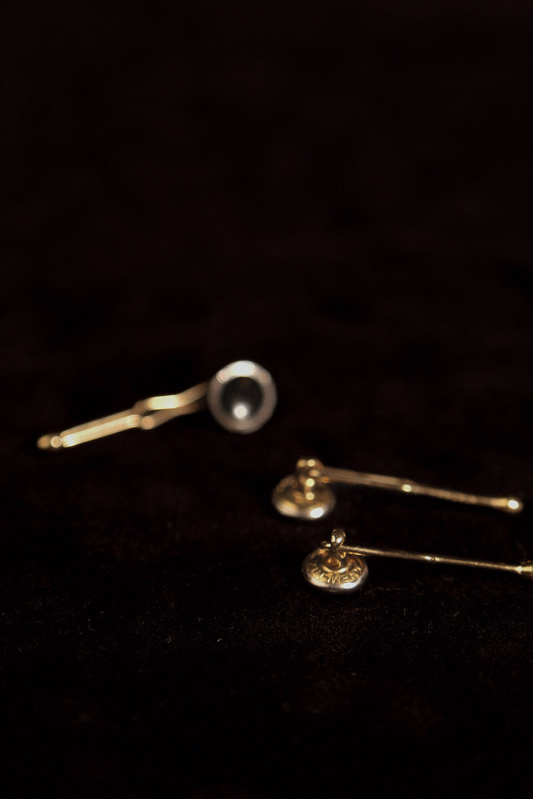 Art Deco Black Enamel Cufflink & Stud Set in Original Box By Krementz