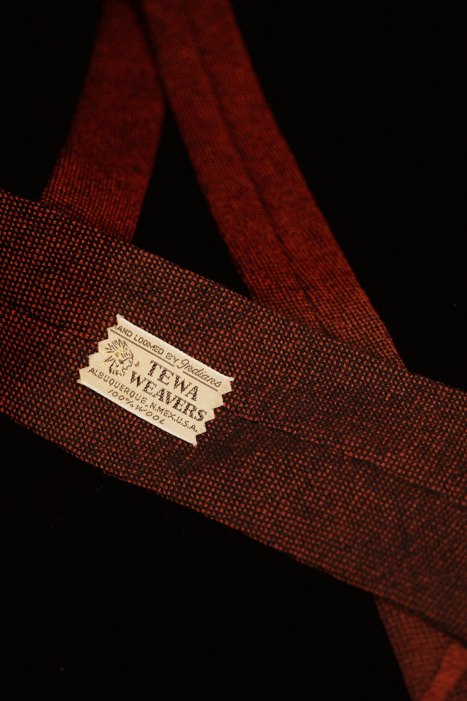 Chestnut Native American Tie By Tewa Weavers, New Mexico