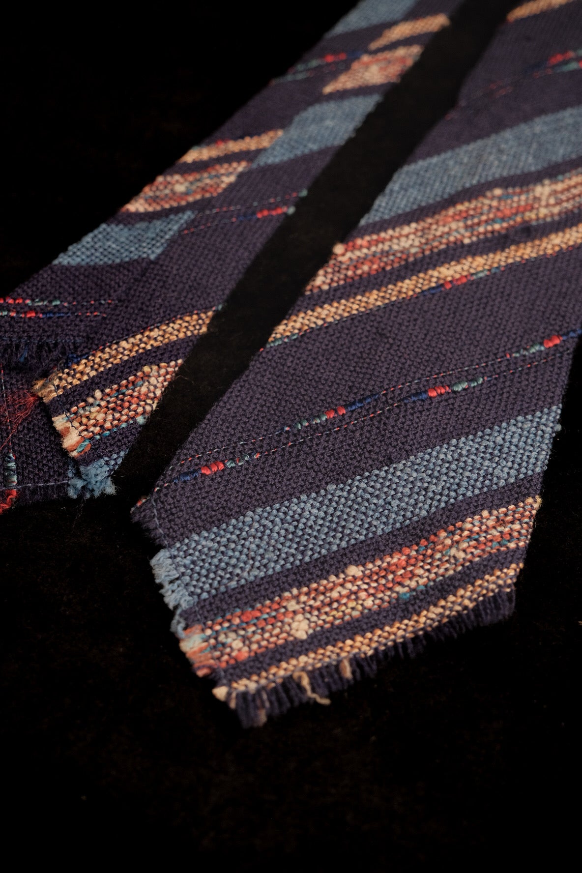 (Rare) Navy Native American Tie By Los Wigwam Weavers for Town Craft
