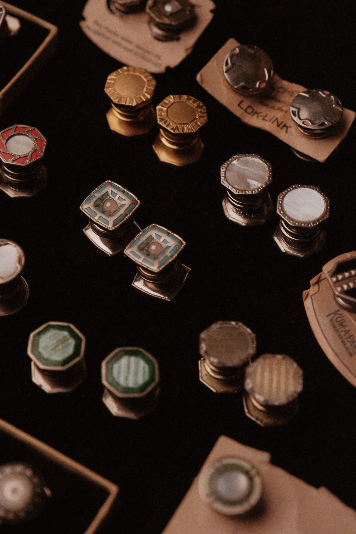 1920s Turquise Kumapart Snap Cufflinks