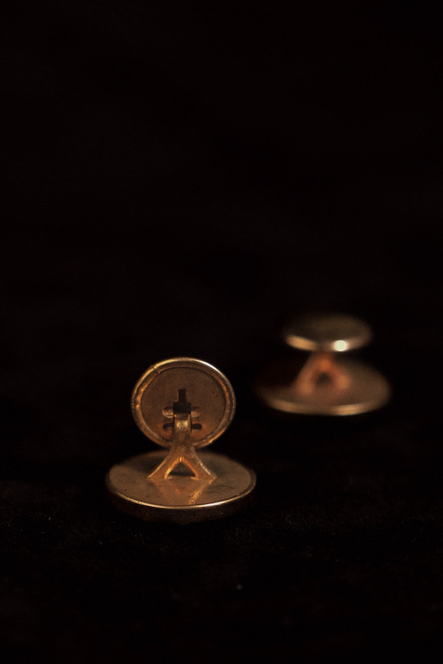 Edwardian Rolled Gold Cufflinks On Display Card
