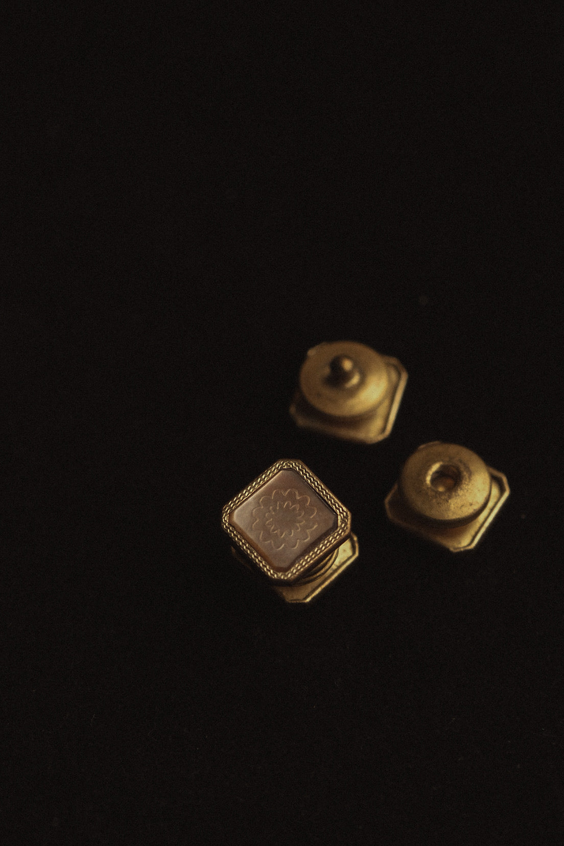 Original 1920's Abalone Faced Snap Cufflinks