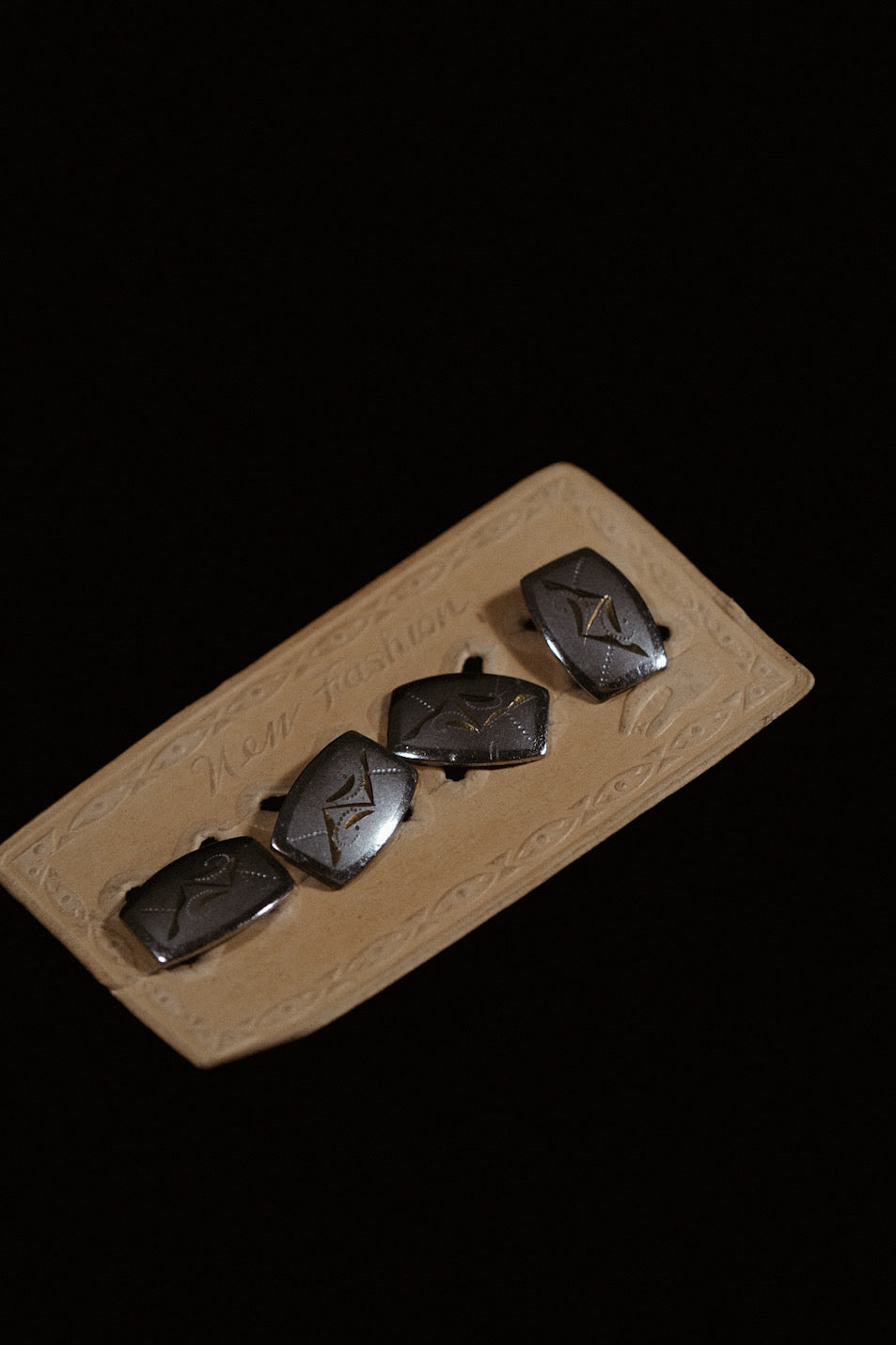 1920s Snap Cufflinks On Original Display Card