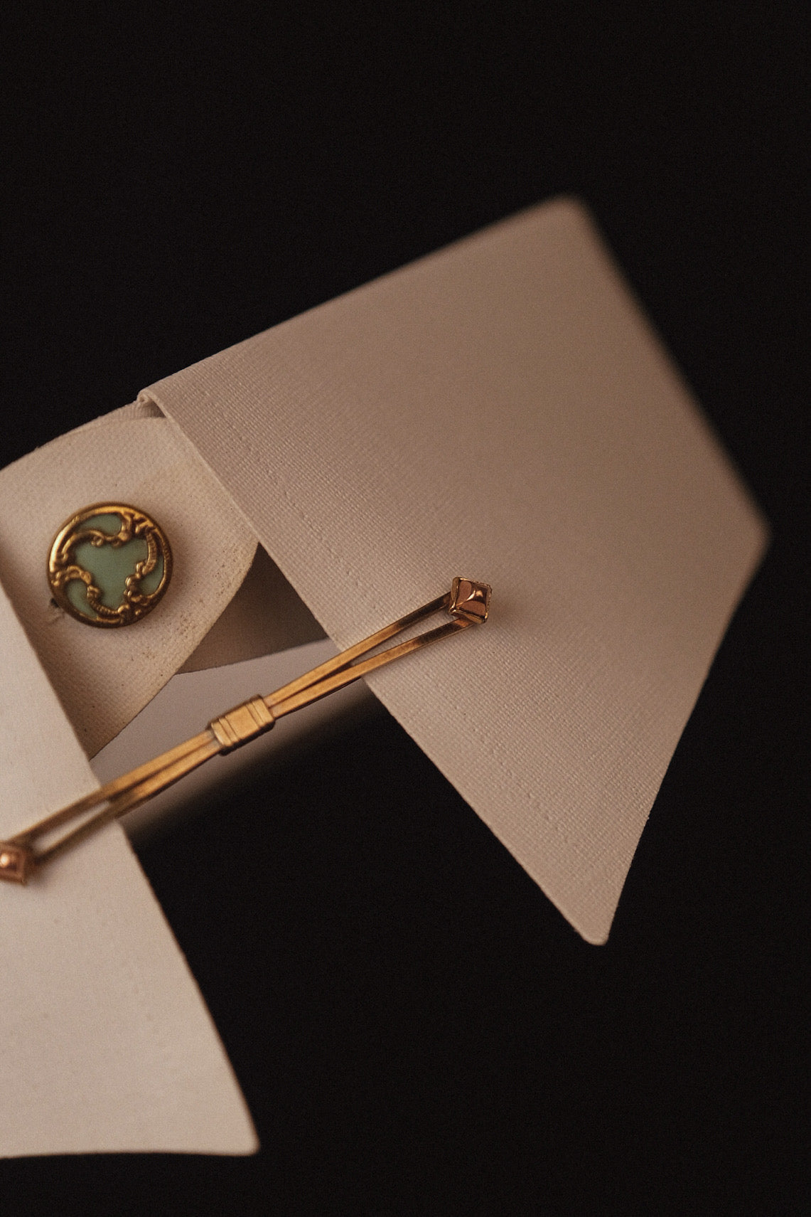Original 1920's Pyramid Tip Collar Bar By Reisler