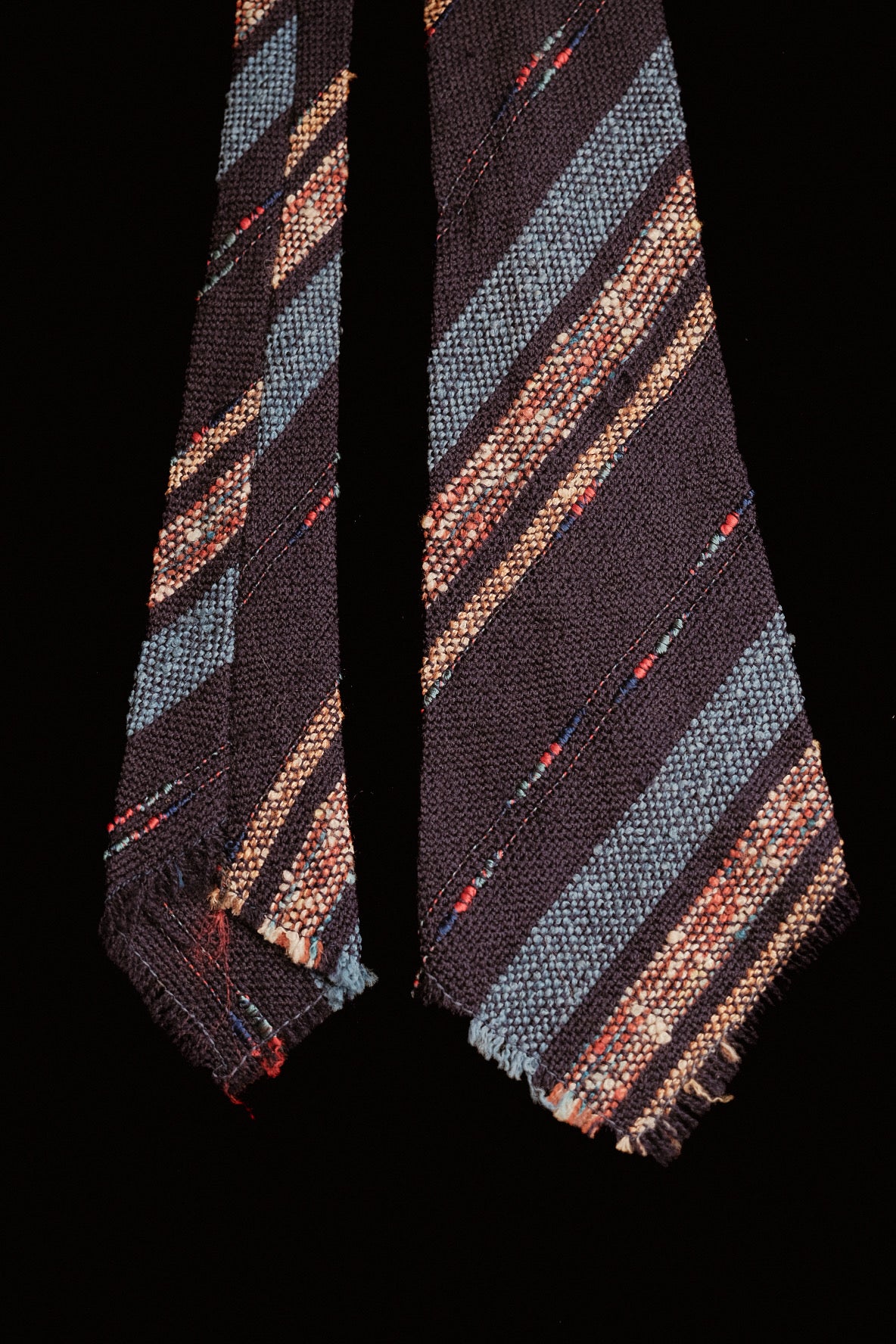 (Rare) Navy Native American Tie By Los Wigwam Weavers for Town Craft