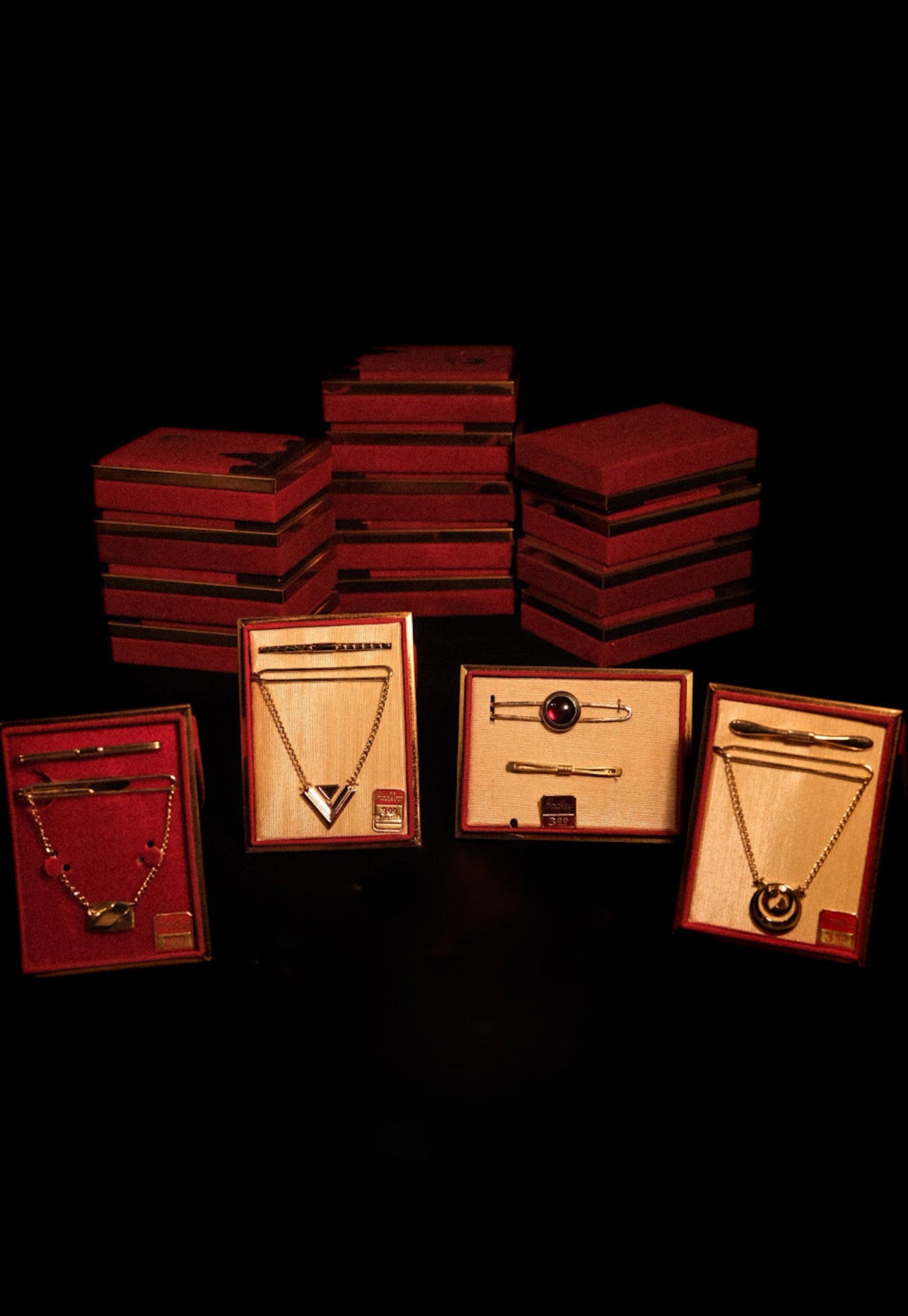 1930s Deadstock Collar & Tie Bar Set By Hadley In Original Gift Box No 5