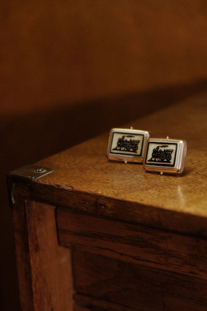 Victorian 1875 Steam Train  Cufflinks With Secure Pin