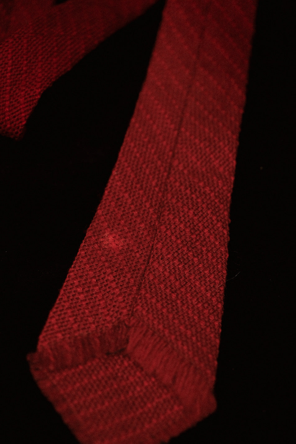 Textured Red Native American Tie Hand Woven for The Old Mexico