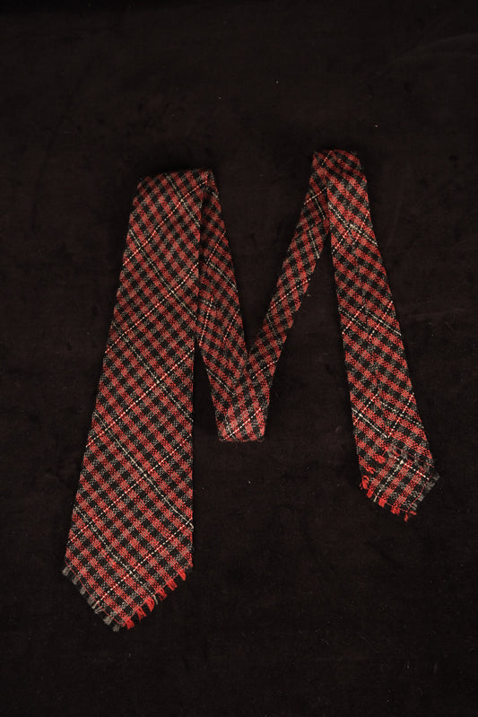 Red Micro-check Native American Tie By Webb Young
