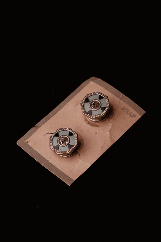 1920s Snap Cufflinks On Original Card