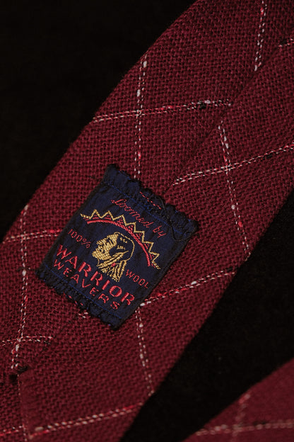 Bordeaux Native American Tie With Windowpane Check By Warrior Weavers