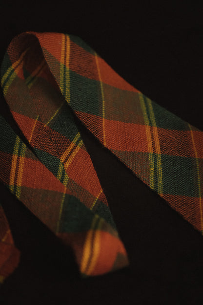 Orange & Green Plaid Native American Tie By The Chief Weavers