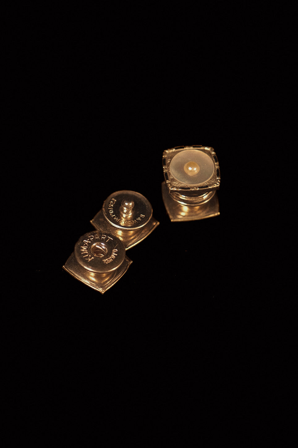 1920s Square Snap Cufflinks With Mother Of Pearl Centre By Kum-A-Part