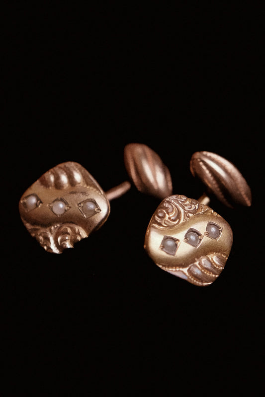 Authentic Victorian Gold Plated Dress Cufflinks