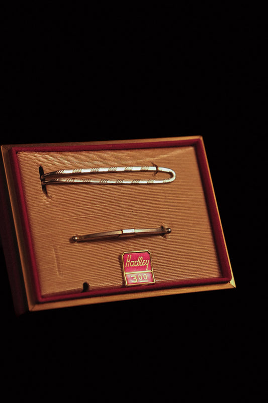 1930s Deadstock Collar & Tie Bar Set By Hadley In Original Gift Box