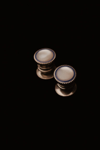 1920s Navy MOP Snap Cufflinks