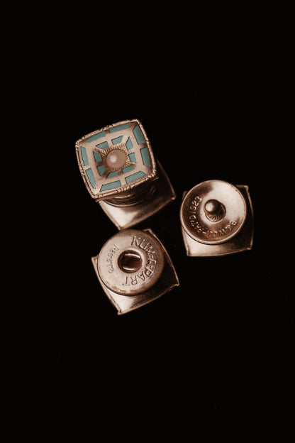 1920s Turquise Kumapart Snap Cufflinks