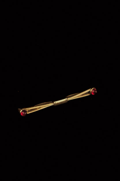 Original 1920's Collar Bar With Ruby Red Glass Tips By Radley