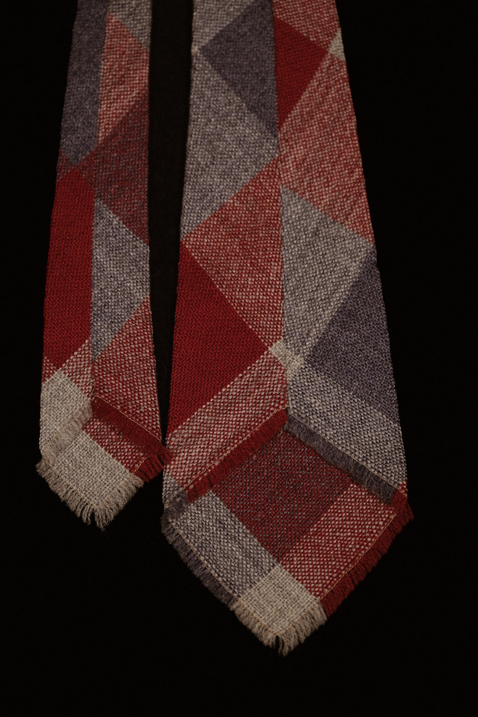 Red & Grey Blanket Check Native American Tie