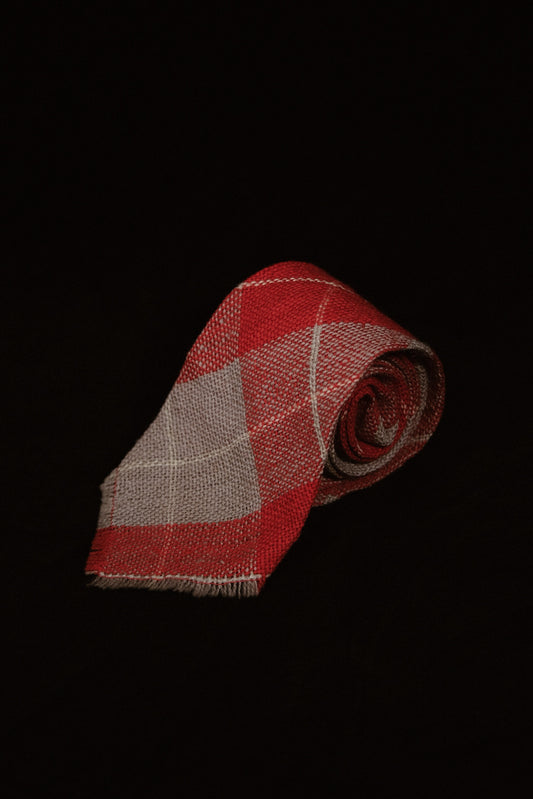Red & Grey Tartan Native American Tie By The Rio Grande