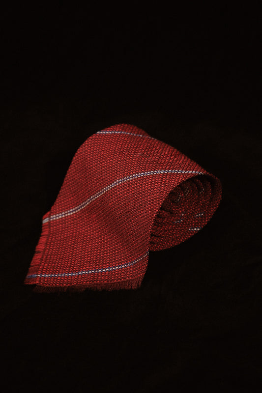 Red Pinstripe Native American Tie By Webb Young