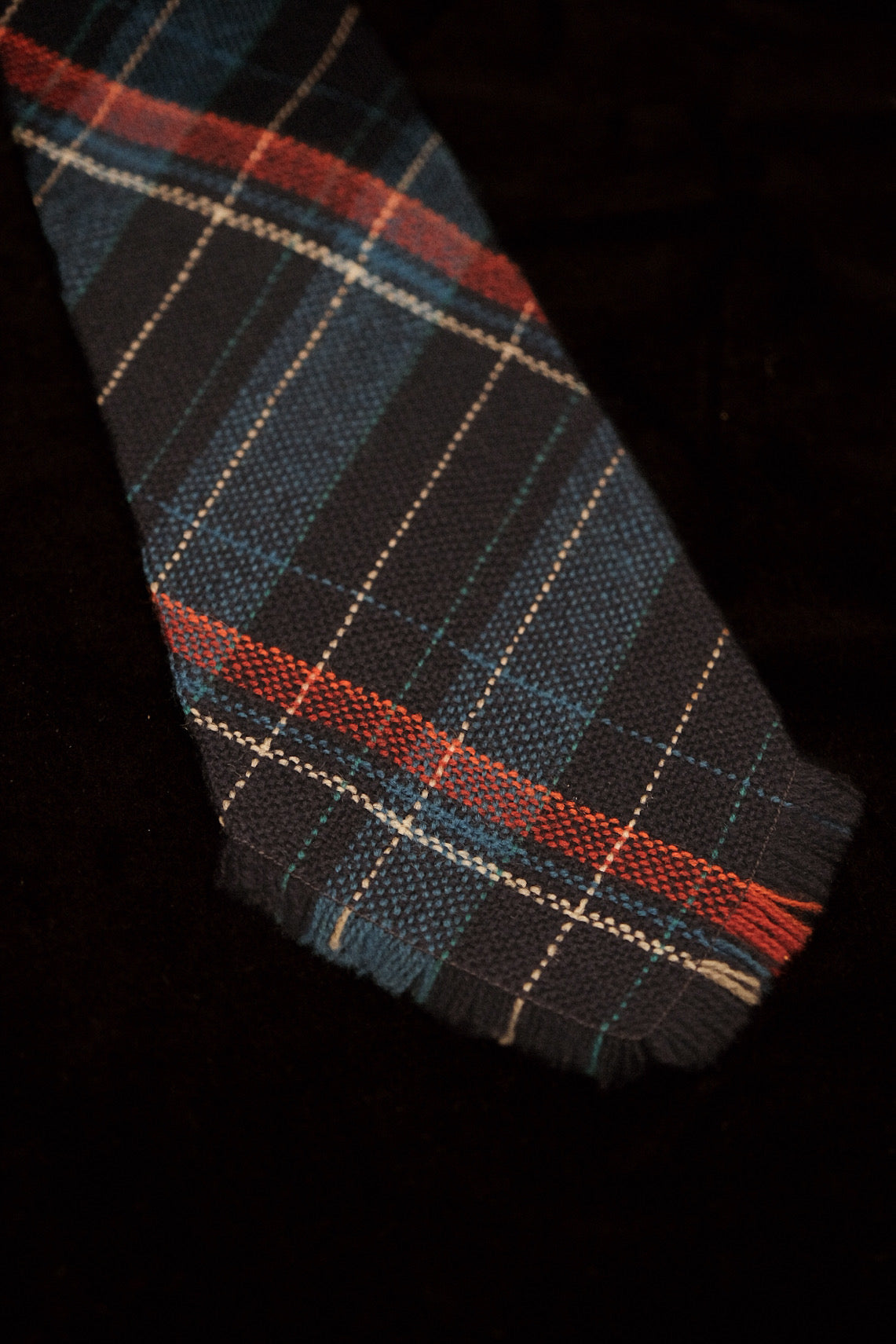 Black, Red & Blue Plaid Native American Tie By Webb Young Weavers