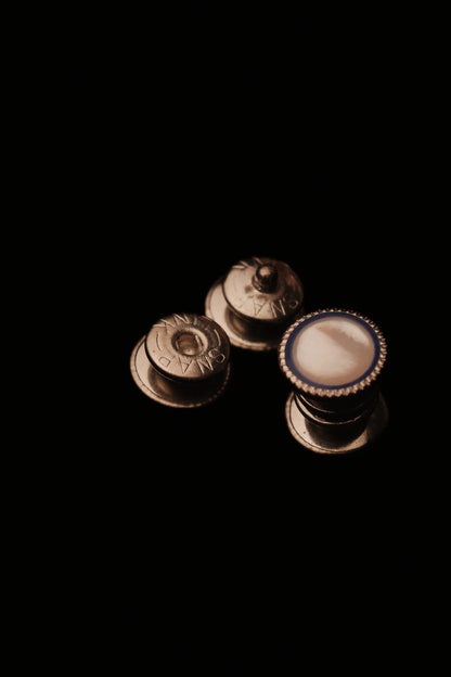 1920s Navy MOP Snap Cufflinks