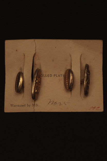 1910s Gold Plated Cufflinks On Original Display Card (Unused)