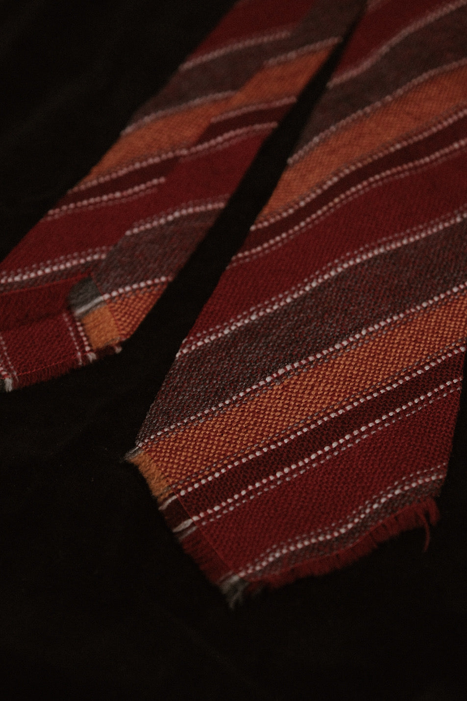 Red & Rust Striped Native American Tie By Webb Young