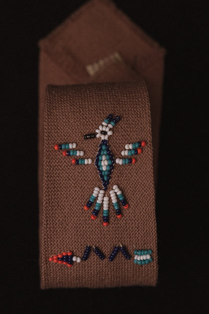 Original 1930's Thunder Bird Native American Tie In Clay Brown