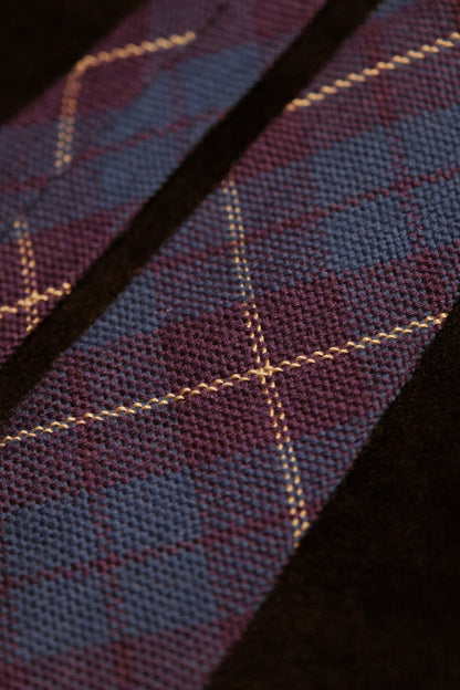 Blue & Purple Scottish Tartan Native American Tie By Apache Weavers