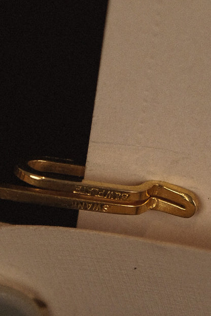 Original 1920's Gold Plated Hinge Collar Bar By Swank