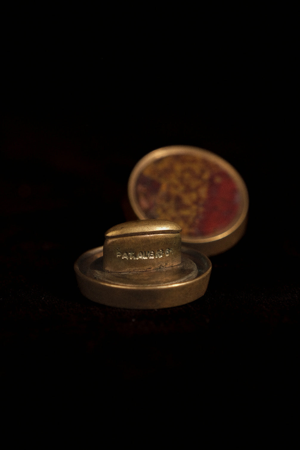 1880s Spin Back Cufflinks With Jasper Face "PAT.AUG.86"