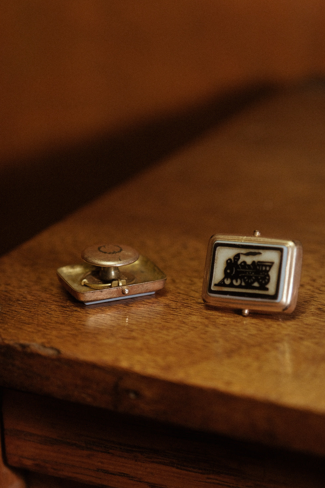 Victorian 1875 Steam Train  Cufflinks With Secure Pin