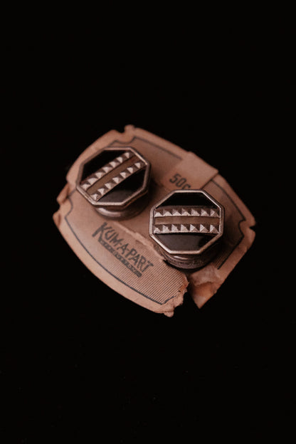 1920s Kumapart Snap Cufflinks Black Enamel