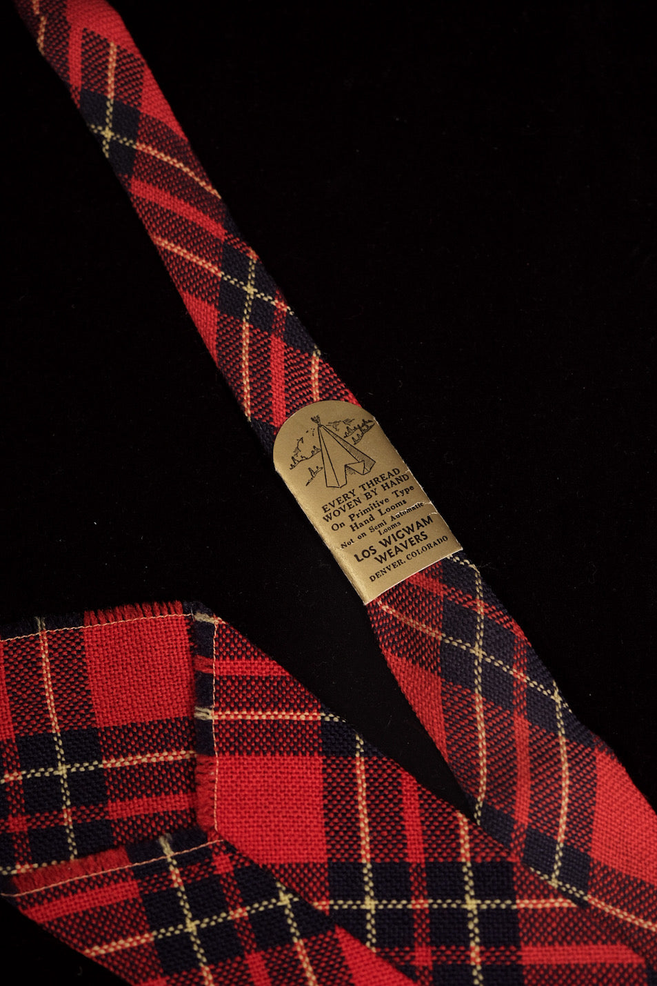 Red Tartan Native American Tie By Los Wigwam Weavers