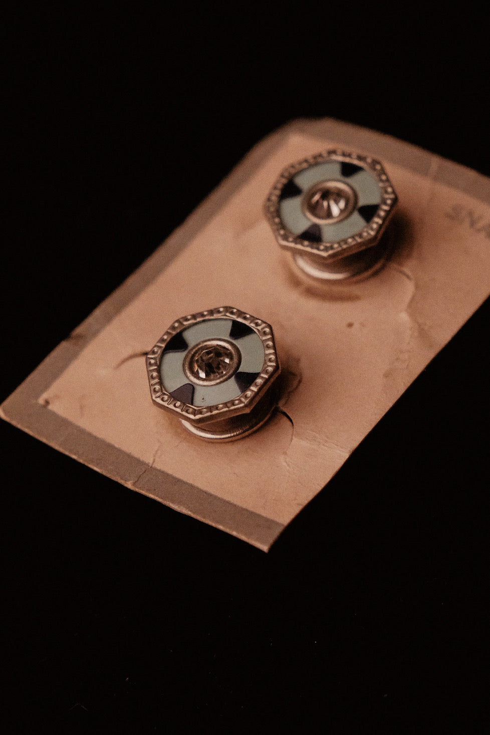 1920s Snap Cufflinks On Original Card
