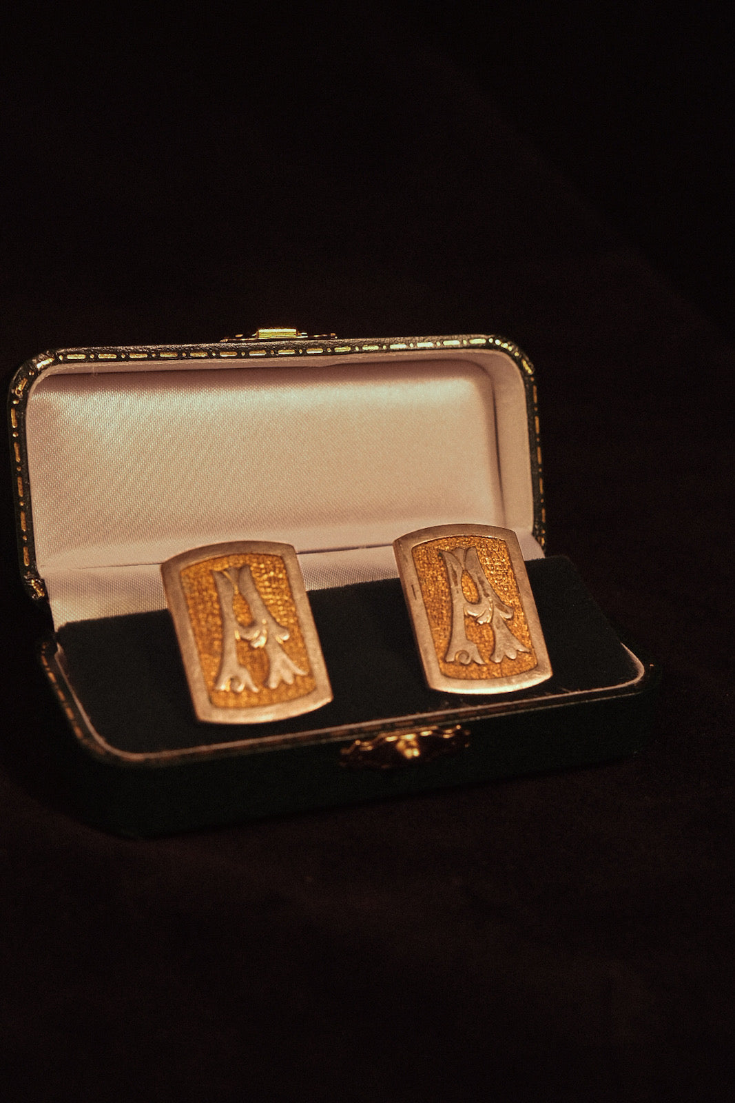 Exceptional ca 1870 Letter "A" Cufflinks