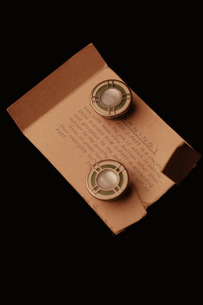 1920s Kumapart Snap Cufflinks On Original Card