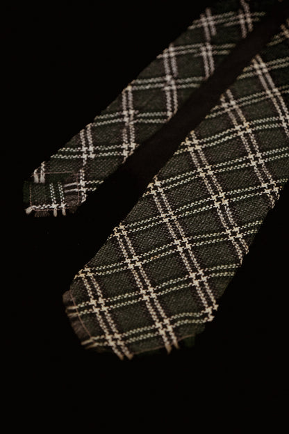 Green & White Checkerboard Native American Tie By Mesa Verde Co.