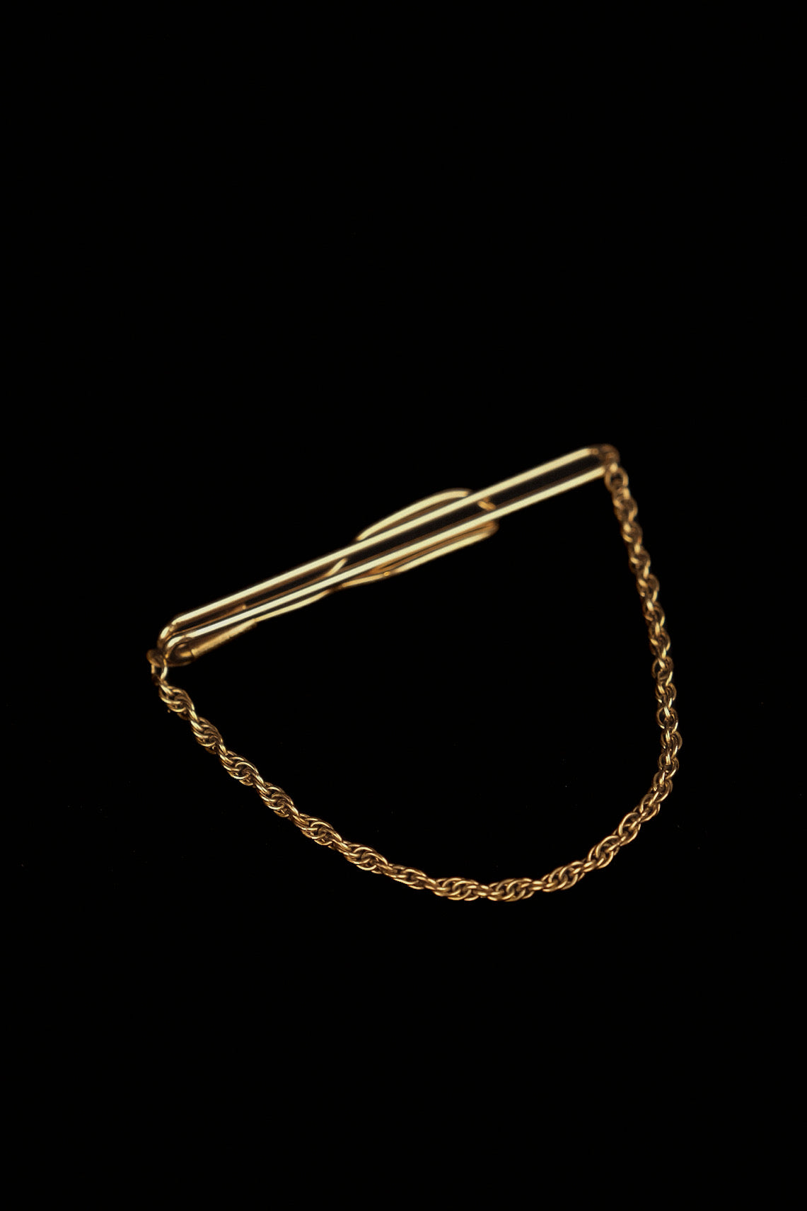 12K Gold Filled Tie Bar With Decorative Chain