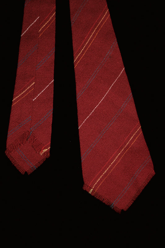 Red Pinstripe Native American Tie By Webb Young