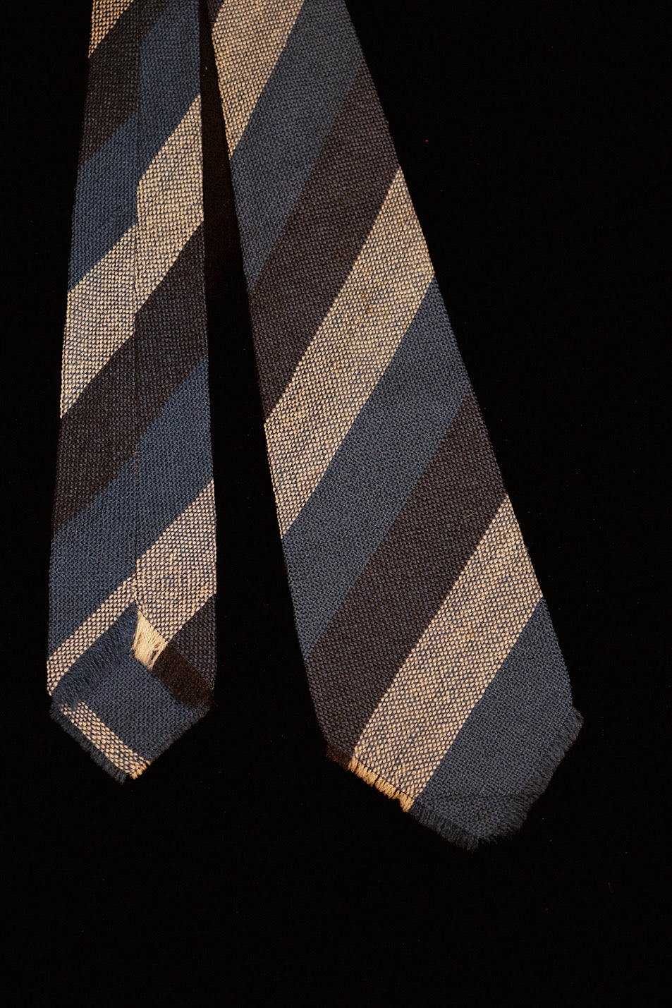 Navy & White Striped Native American Tie By Webb Young