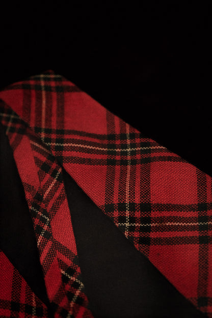Red & Black Tartan Plaid Native American Tie By Webb Young Weavers