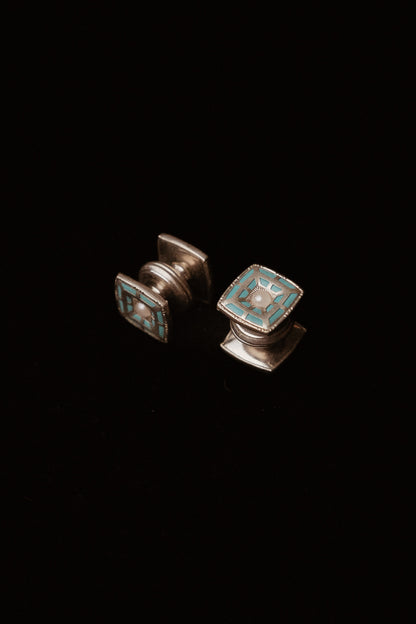 1920s Turquise Kumapart Snap Cufflinks