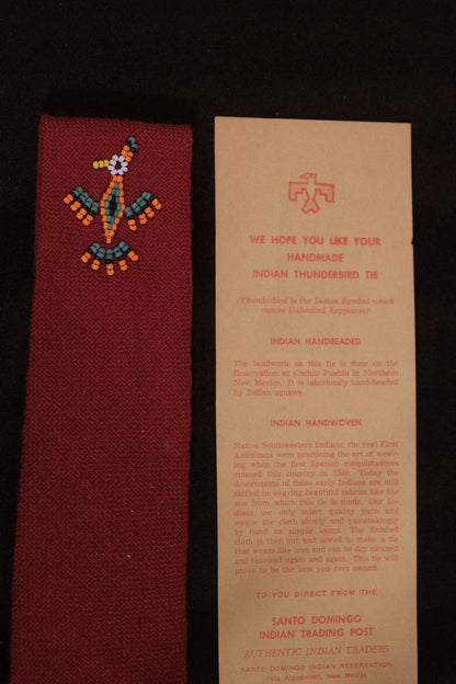 Rare Original 1930's Thunderbird Native American Tie In Red (Boxed)