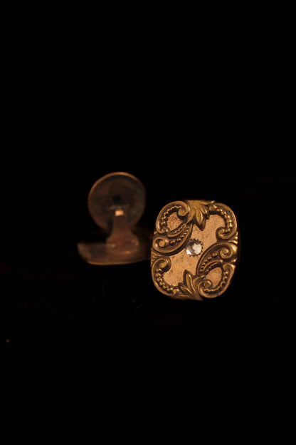ca 1880 Cufflinks With Crystal Centre