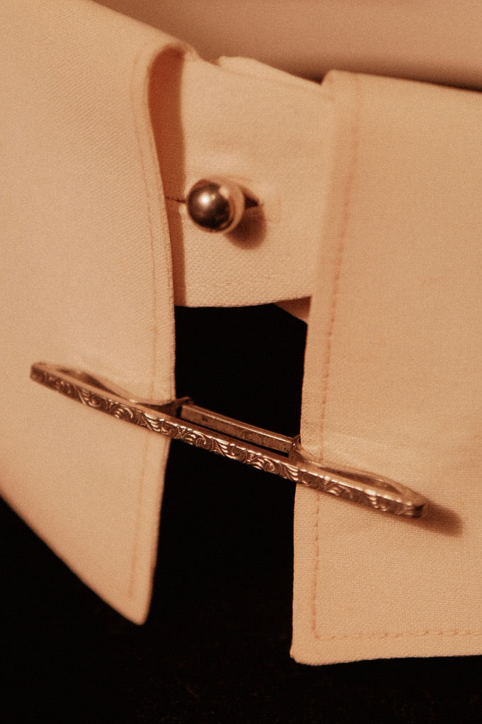 Rare 1920s Decorative Collar Bar With Pin Slide Grip